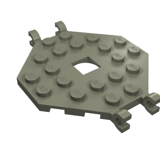 Plate, Modified 6 x 6 Octagonal with Open Center and 4 Clips (Horizontal Grip)