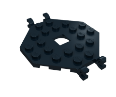 Plate, Modified 6 x 6 Octagonal with Open Center and 4 Clips (Horizontal Grip)