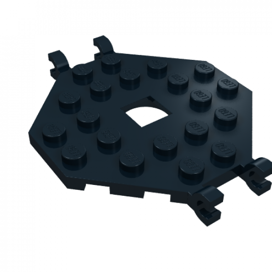 Plate, Modified 6 x 6 Octagonal with Open Center and 4 Clips (Horizontal Grip)