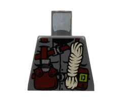 Torso Dino Vest with Dark Red Harness, Canteen, White Rope Pattern