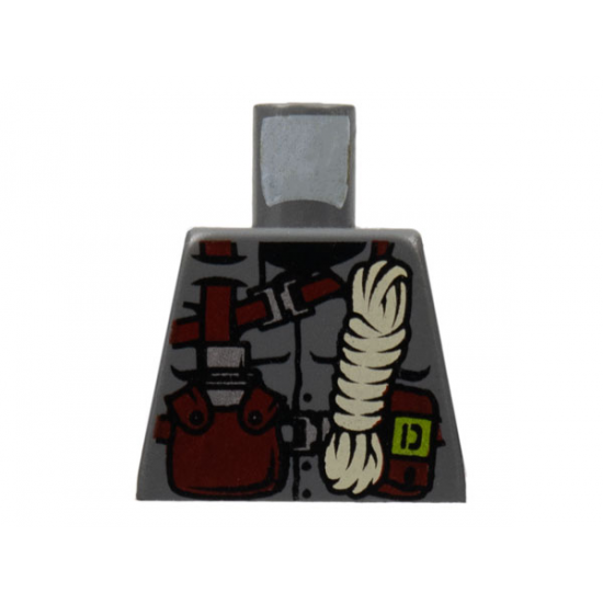 Torso Dino Vest with Dark Red Harness, Canteen, White Rope Pattern