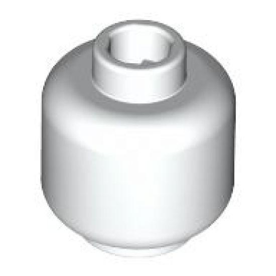 Minifigure, Head Dual Sided White Headband, Gray Chin Dimple, Frown / Angry Pattern (Batman) - Hollow Stud