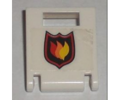 Container Box 2 x 2 x 2 Door with Slot and City Fire Logo Badge Pattern (Sticker) - Set 7238