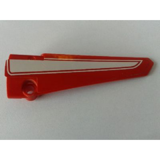 Technic, Panel Fairing # 6 Long Smooth, Side B with White Wide Stripe Pattern (Sticker) - Set 8258