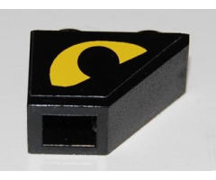 Slope, Inverted 45 2 x 1 with Yellow Eye Pattern on Left Side (Sticker) - Set 8485