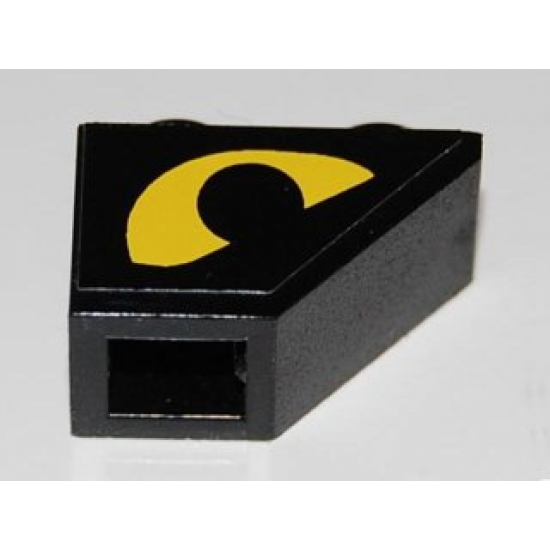 Slope, Inverted 45 2 x 1 with Yellow Eye Pattern on Left Side (Sticker) - Set 8485