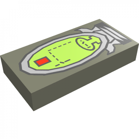 Tile 1 x 2 with Life on Mars (LoM) Elliptical Display Pattern