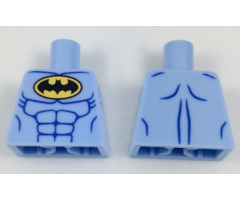 Torso Batman Logo in Yellow Oval with Blue Muscles Pattern
