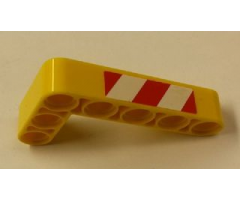 Technic, Liftarm 3 x 5 L-Shape Thick with Red and White Danger Stripes Pattern Model Right Side (Sticker) - Set 42006