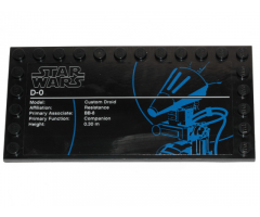 Tile, Modified 6 x 12 with Studs on Edges with Star Wars Logo and 'D-O' Pattern (Sticker) - Set 75278