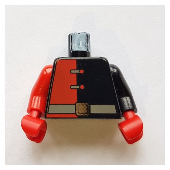 Torso Alpha Team Minion Red/Black Shirt Pattern / Black Arm Left / Red Arm Right / Red Hands
