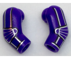 Arm, (Matching Left and Right) Pair with Silver Stripes and Elbow Pad Pattern