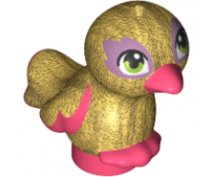 Animal, Air Bird Friends / Elves, Feet Joined with Pearl Gold Body and Lime Green Eyes Pattern