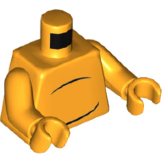 Torso with 2 Black Body Lines Pattern / Bright Light Orange Arms / Bright Light Orange Hands