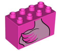 Duplo, Brick 2 x 4 x 2 with Flamingo Body Pattern