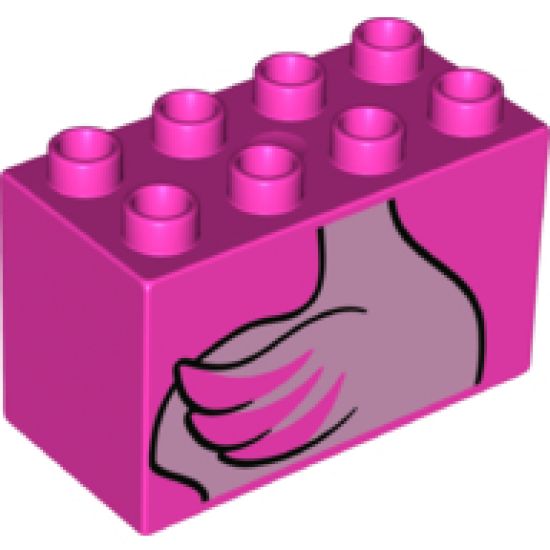 Duplo, Brick 2 x 4 x 2 with Flamingo Body Pattern