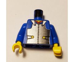 Torso Castle Ninja Armor Plate, Red Collar Pattern (Samurai) / Blue Arms / Yellow Hands