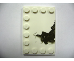 Tile, Modified 4 x 6 with Studs on Edges with Deep Sea Scuba Diver Left Half Pattern
