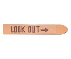 Minifigure, Utensil Ski 6L with Reddish Brown 'LOOK OUT' and Arrow Pattern (Sticker) - Set 70840