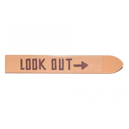 Minifigure, Utensil Ski 6L with Reddish Brown 'LOOK OUT' and Arrow Pattern (Sticker) - Set 70840