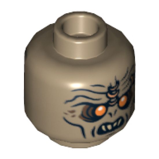 Minifigure, Head LotR Mordor Orc Pattern - Hollow Stud