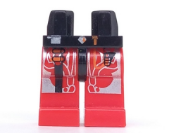 Hips and Red Legs with Space UFO Silver Circuitry Pattern