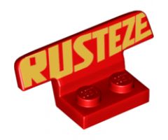 Vehicle Spoiler 1 x 4 on 1 x 2 Base with Gold 'RUSTEZE' Pattern