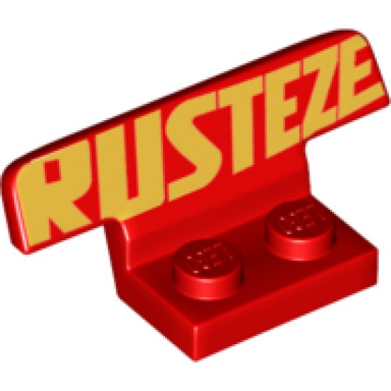 Vehicle Spoiler 1 x 4 on 1 x 2 Base with Gold 'RUSTEZE' Pattern