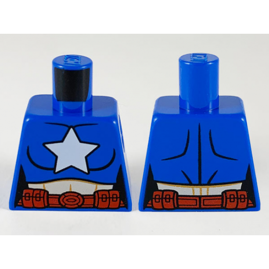 Torso Female White Star, Light Nougat Midriff, Red Belt Pattern