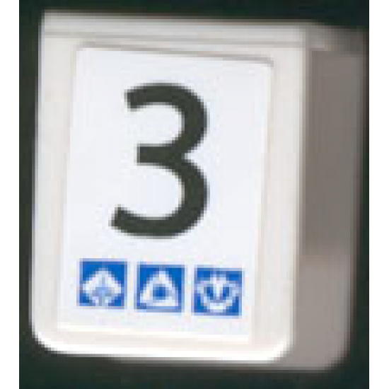 Minifigure, Body Wear Vest with Number 3 and Gravity Games Pattern on Both Sides (Stickers) - Set 3536
