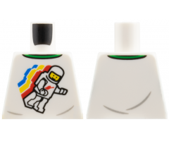 Torso Classic Space Minifigure Floating with Light Bluish Gray Wrinkles and Back Print Pattern