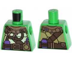 Torso Turtle Shell with Gauge and Purple Diving Bottles Pattern