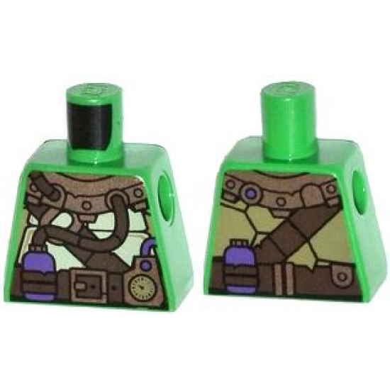 Torso Turtle Shell with Gauge and Purple Diving Bottles Pattern