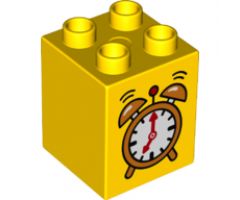 Duplo, Brick 2 x 2 x 2 with Alarm Clock Pattern