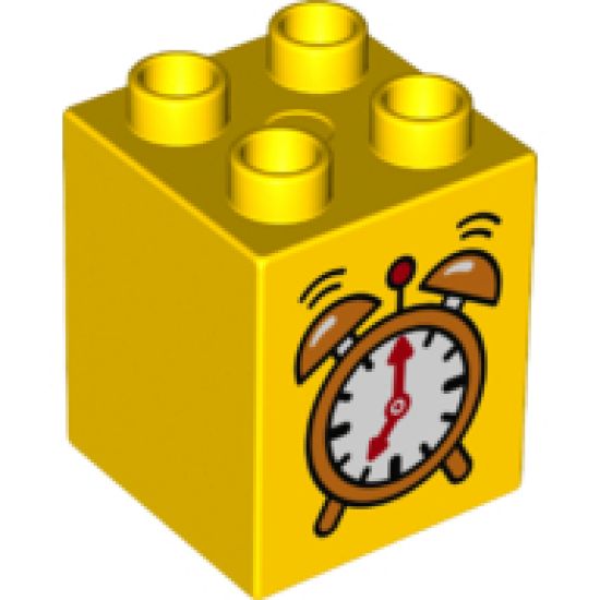 Duplo, Brick 2 x 2 x 2 with Alarm Clock Pattern