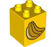 Duplo, Brick 2 x 2 x 2 with Bananas Pattern
