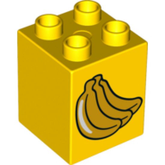 Duplo, Brick 2 x 2 x 2 with Bananas Pattern