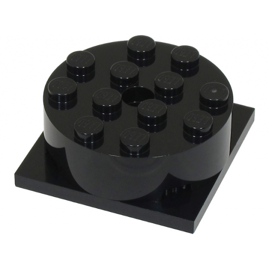 Turntable 4 x 4 x 1 1/3 Top with Black Square Base, Locking (87081 / 61485)