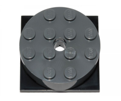 Turntable 4 x 4 x 1 1/3 Top with Black Square Base, Locking (87081 / 61485)