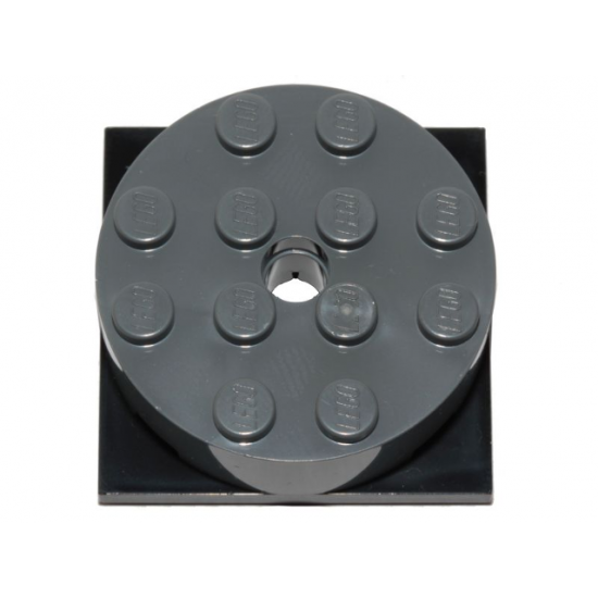 Turntable 4 x 4 x 1 1/3 Top with Black Square Base, Locking (87081 / 61485)