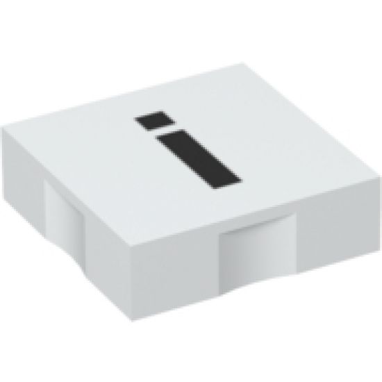 Duplo, Tile 2 x 2 with Black Lowercase Letter i Pattern