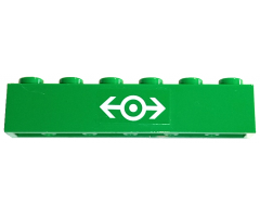 Brick 1 x 6 with Train Logo White Pattern (Sticker) - High Speed Train Sets