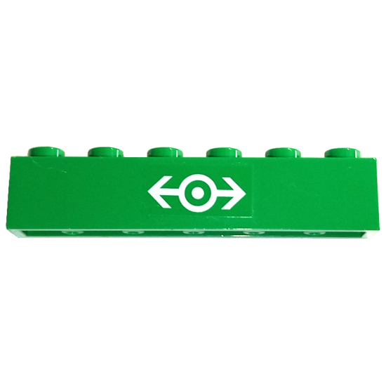 Brick 1 x 6 with Train Logo White Pattern (Sticker) - High Speed Train Sets