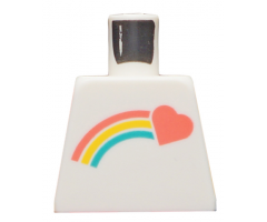 Torso Coral Shooting Heart and Rainbow Pattern