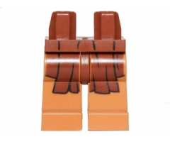 Hips and Medium Nougat Legs with Reddish Brown SW Jedi Robe Pattern