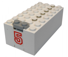 Electric, Battery Box 9V Small with Red '5' Pattern (Sticker) - Set 6440
