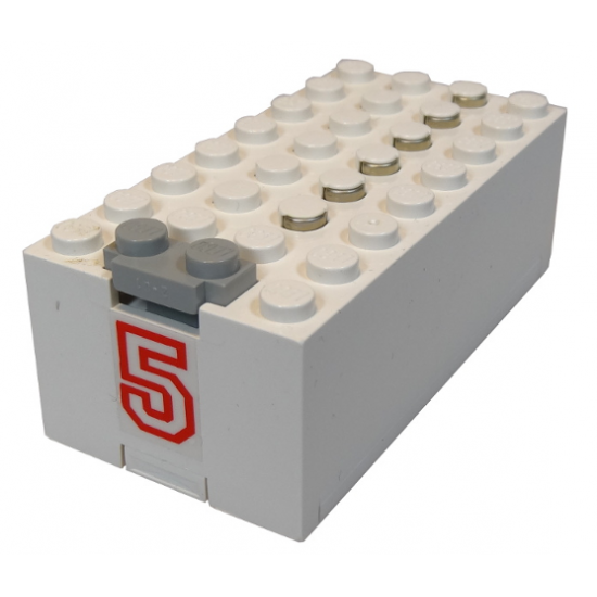Electric, Battery Box 9V Small with Red '5' Pattern (Sticker) - Set 6440