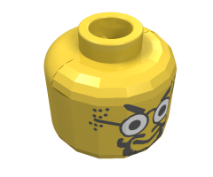 Minifigure, Head Glasses with Goatee Pattern - Blocked Open Stud