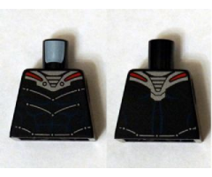 Torso Armor Silver and Red with Blue Muscles Pattern (Black Manta)