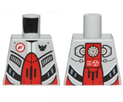 Torso Galaxy Squad Robot with Red and Plack Plates, Radiator Pattern on Back